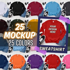 Gildan 18000 Sweatshirt Mockup Bundle: Real Model Crewneck Mocks