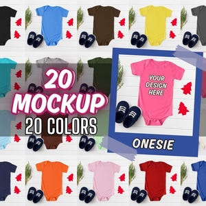 Infant Bodysuit Mockup Bundle: Rabbit Skins 4400, 20 Colors