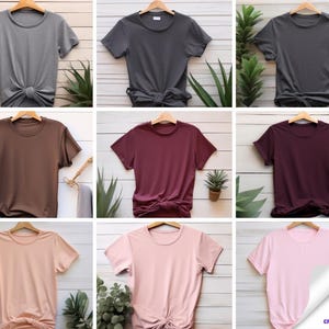 Bella Canvas 3001 T-Shirt Mockup Bundle: 32 Colors (PSD & JPG)