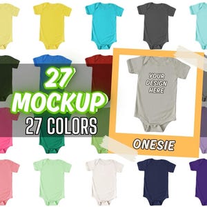 Conjunto de maquetas de monos para bebé: 27 colores, mono de diseño plano (descarga instantánea)