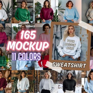 Gildan 18000 Sweatshirt Mockup Bundle: Folded Flatlay, Neutral & Bold (Quick Download)