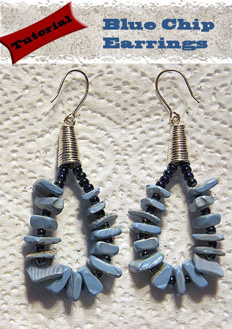 Jewelry tutorial Blue Chip Earrings DIY Earrings Tutorial Etsy