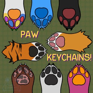 Holographic Paw Keychains - 8 Designs!