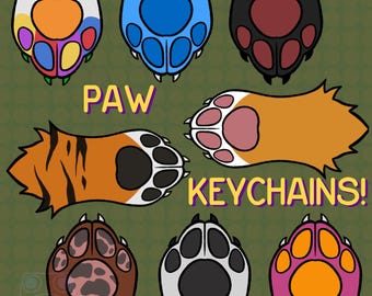 Holographic Paw Keychains - 8 Designs!