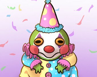 Clown Frog Birthday Card
