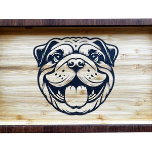 Personalisierte Bambus Valet Tablett: Englische Bulldogge Catchall Tablett