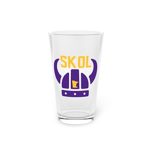 MN Vikings Pint Glass, 16oz