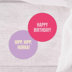 Sticker "Happy Birthday" | "Hipp, Hipp, Hurra" | Aufkleber, Geschenkverpackung, Geschenkedekoration, Geschenke schön verpacken, Geburtstag