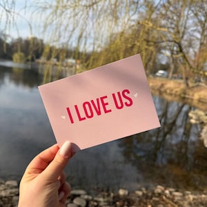Postkarte "I Love Us" | Freundschaft, Liebe, Verbundenheit, Karte für die Freundin, Jahrestag, Partnerschaft, Beziehung, Ich liebe uns