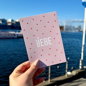 Postkarte „Liebe“ Herzmuster | romantische Karte mit Herzen, Karte zum Jahrestag, Karte für Hochzeit, Liebe feiern, Freundschaft, Muttertag
