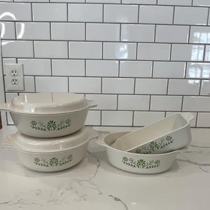 Mid-Century Modern Marvels! Vintage MCM Melamine Cookware Set – Bowls w/ lids  & Baking Dish!