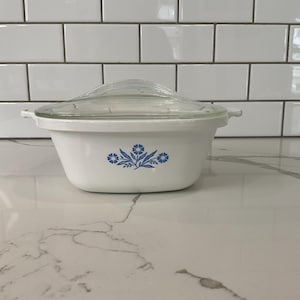 Vintage Corning Ware Blue Cornflower Double Boiler P-17-B with Lid
