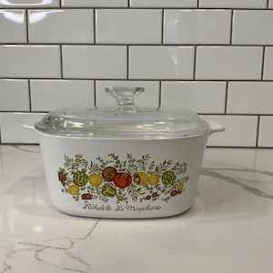 Vintage Corning Ware Spice of Life Casserole: 3 Qt Pyroceram Dish with Lid