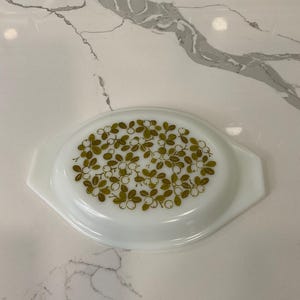 Substituto difícil de encontrar! Somente tampa para caçarola Pyrex Verde com divisão para azeitonas verdes