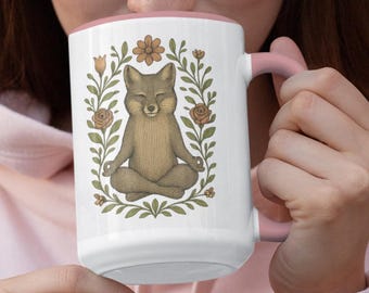 Yoga Fox Coffee Mug: Patagonian Zen Animal Gift