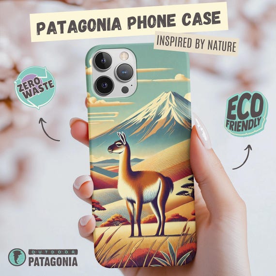 Patagonia iPhone Case | Eco Phone Case with Guanaco & Osorno Volcano