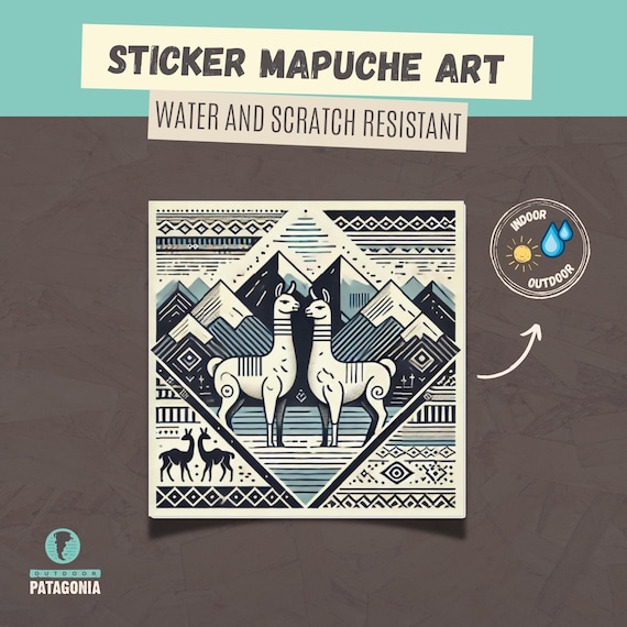 Mapuche Art Sticker | Patagonia Souvenir | Chile Art & Argentina Gifts