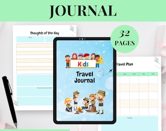 Kids Travel Planner: Vacation Activity Book, Games & Itinerary (Printable Digital Download)