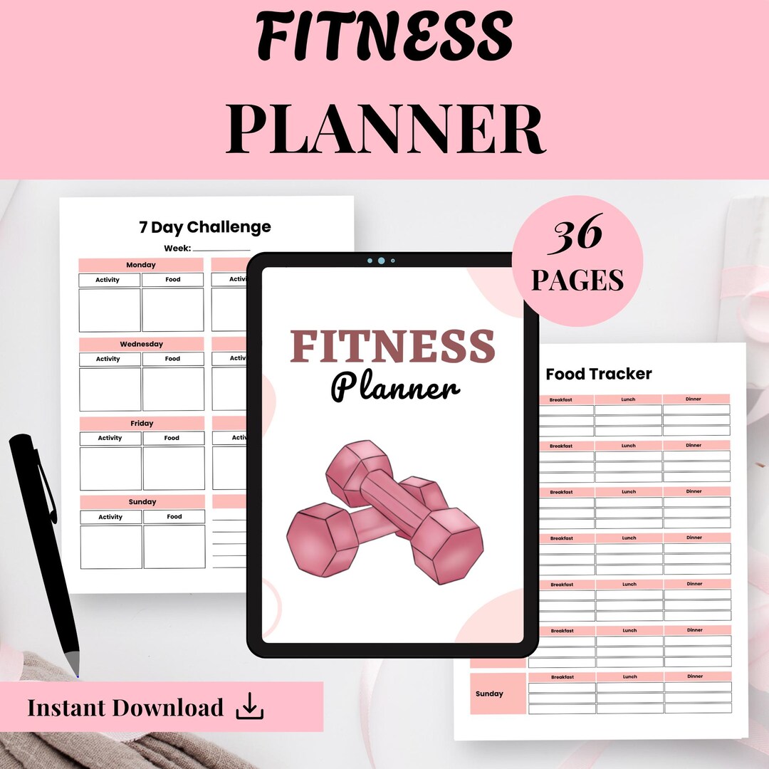 Printable Fitness Planner: Workout, Weight Loss & Wellness Tracker ...