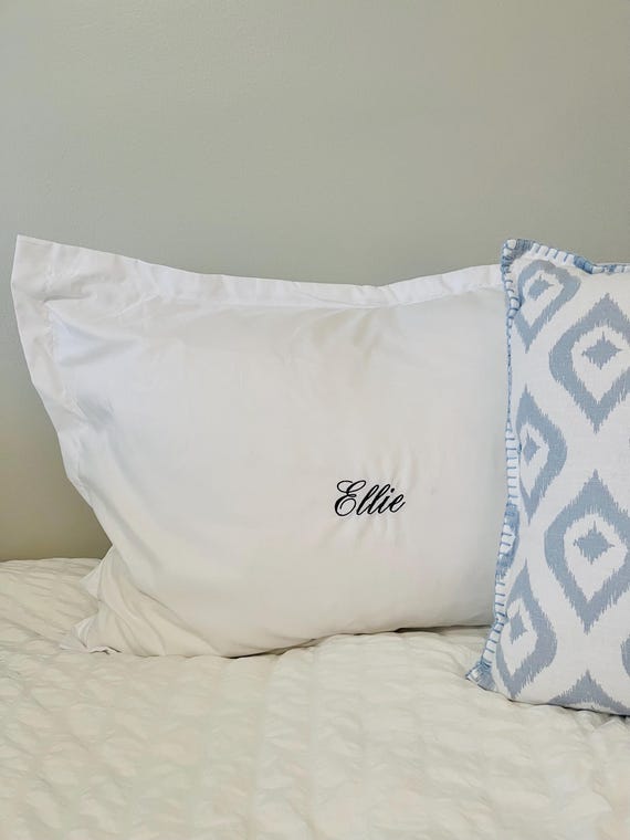 Personalised Pillowcase With Initial And Name - Single Size, White - UK Made
