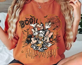 Retro Mickey And Friends Disney Halloween Shirts, 2024 Mickey Not So Scary Halloween Party Shirt, Disney Halloween Trip T-Shirt