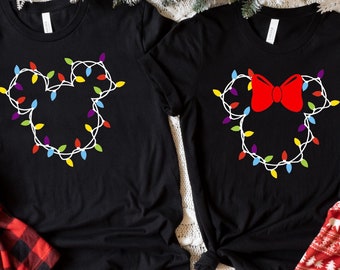 Disney Christmas Lights Tshirts,Christmas Squad Shirt,Mickey Christmas Shirt,Minnie Christmas Shirt,Christmas Crew,Disney Family Trip