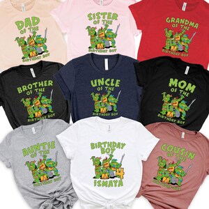 Turtles Birthday Family T-Shirt: Matching Anime Party Costume