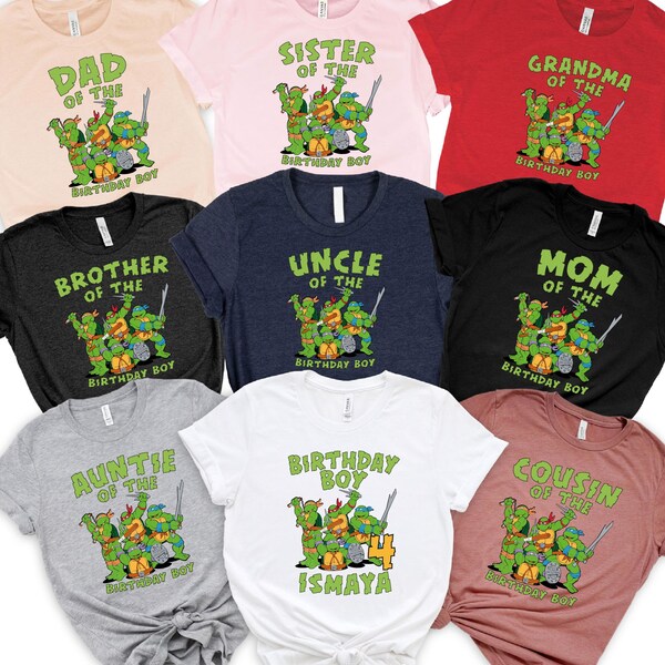 Turtles Birthday Family T-Shirt: Matching Anime Party Costume