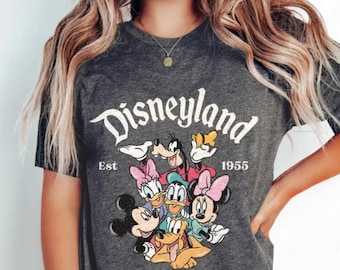 Retro Disneyland California 1955 T-Shirt: Mickey and Friends