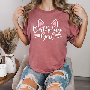 Cat Birthday Girl T-Shirt, Kitten Birthday Party Shirt, Birthday Crew Shirt, Kitty Cat Birthday Girl Shirt, Cat Birthday Shirt, Party Shirt