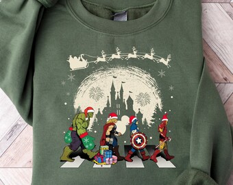 Avengers Christmas Sweatshirt, Superhero Team Xmas Party