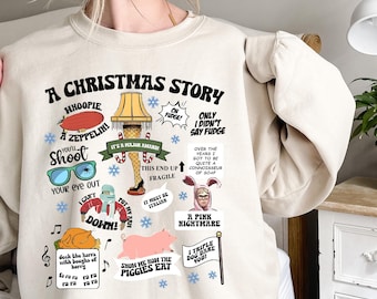 A Christmas Story Sweatshirt, Retro 90's Movie, Leg Lamp Sweater