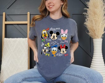 Coquette Bows Signatures Mickey and Friends T-Shirt, Mickey and Co Disney Shirt, Disney World Shirt, Disneyland T-Shirt, Magical Kingdom Tee