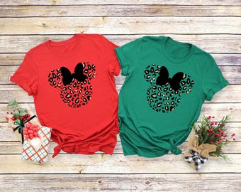 Leopard Print Minnie Shirt : 2026 Disney Vacation Girls Trip Castle Tee