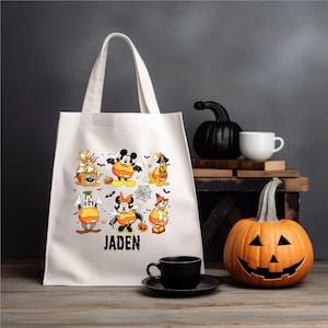 Custom Name Mickey&#39;s Not So Scary Halloween Party Bags,Personalized Mickey and Friends Candy Disney Halloween Tote Bag,Spooky Season Bag