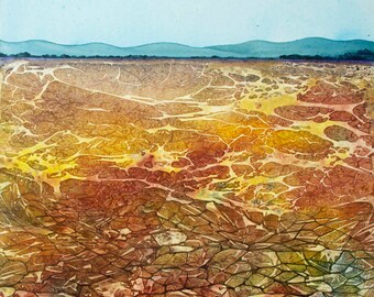 Earth Element:  Drought an original watercolor on canvas