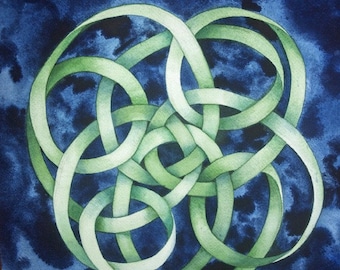 Knot Mandala VI an original watercolor