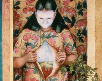 Wallflower Muse Bleeding Heart an original watercolor painting