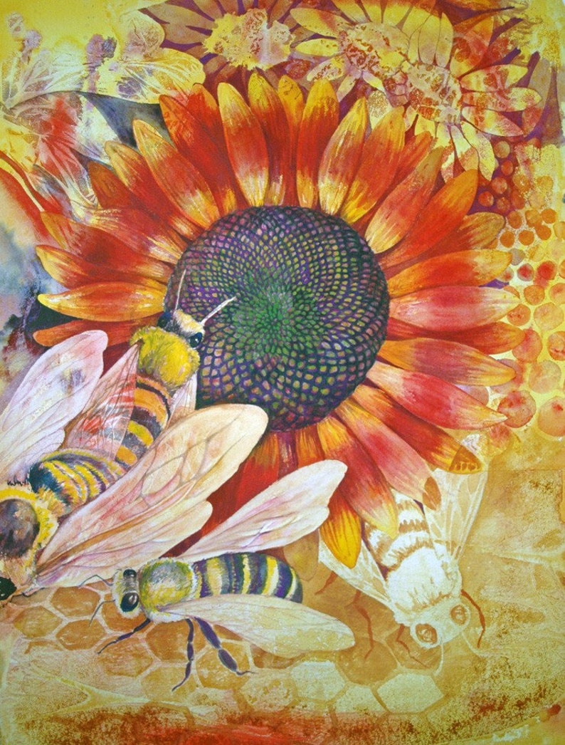 Where Are The Bees I, an original watercolor painting image 1