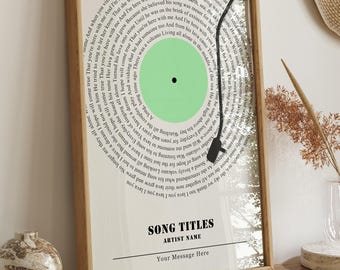 Personalized Song Lyrics Print, First Dance Anniversary Gift