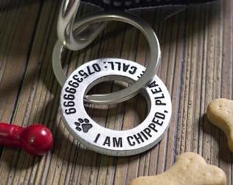 Custom Engraved Brass or Stainless Steel Pet ID Tag – Solid Metal, Deep Engraving