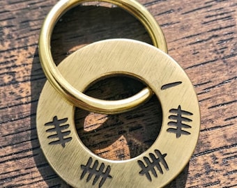 21st Wedding Anniversary Gift, Brass Gift, Husband Wife Couple Keyring Gift