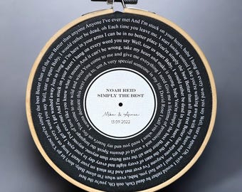 Personalized Cotton Anniversary Gift - Custom Song Lyrics Print - 2nd Wedding Anniversary - First Dance Keepsake