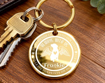 Dog Memorial Keyring, Custom Pet Name Jewelry, In Memory of Dog, Pet Remembrance Gift, Loss of Dog Sympathy Keepsake, Dog Lover Gift
