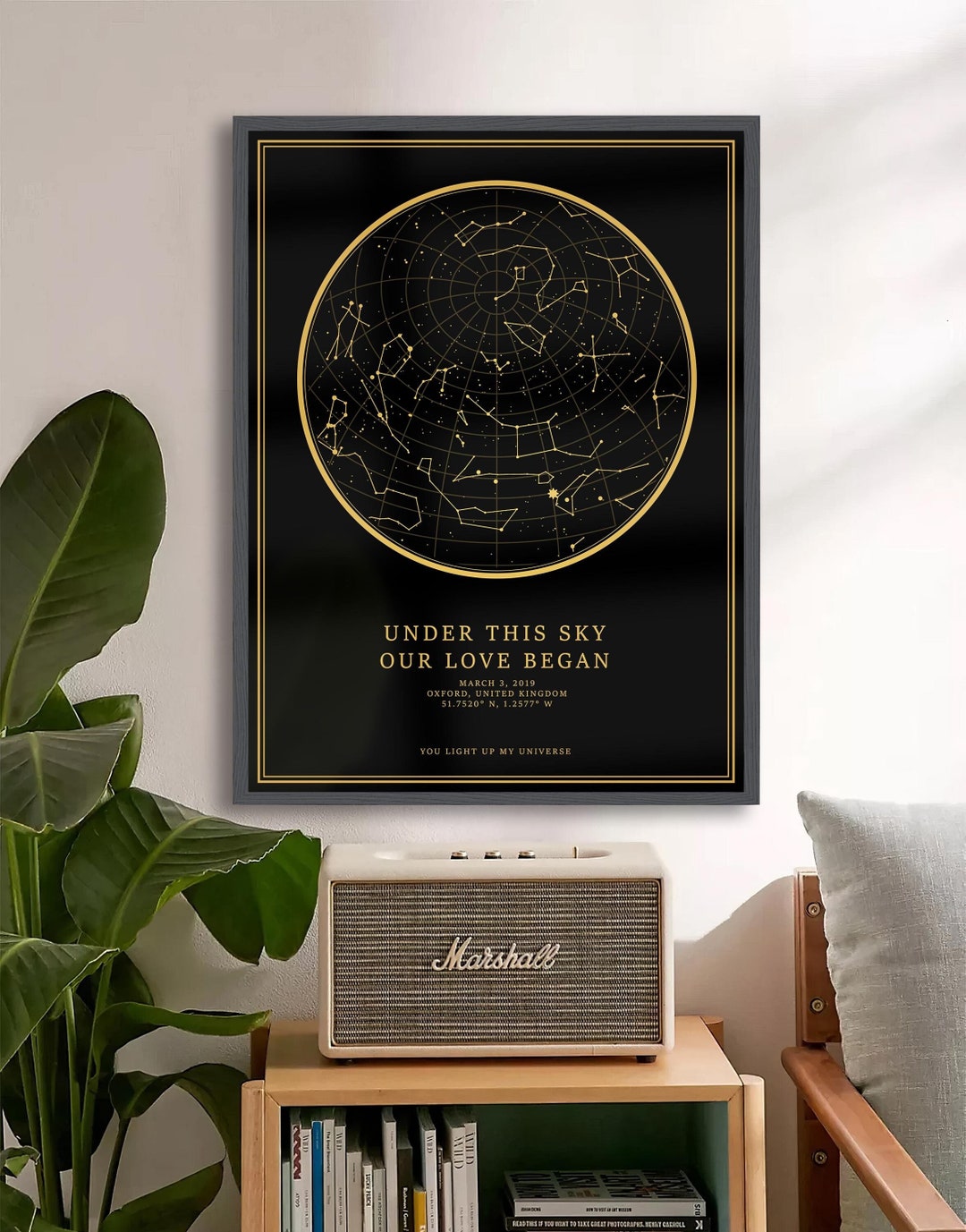 Custom Star Map Night Sky Poster - Personalized Constellation Chart ...