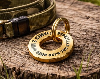 Engraved Dog Tag, Round Dog Tag, Custom Dog ID Tag, Pet ID Tag, Cat Tag, Puppy ID Tag, Personalised Pet Tag