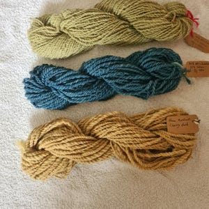 100g Hand spun and plant dyed yarn