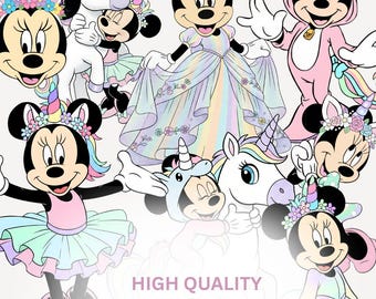 Unicorn Minnie Mouse PNG Images, Unicorn Banner, Background (Digital Download)