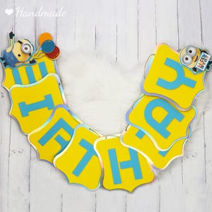 Minion Happy Birthday Banner, Minion SVG, PNG files, Minion Party Decorations - Digital Download