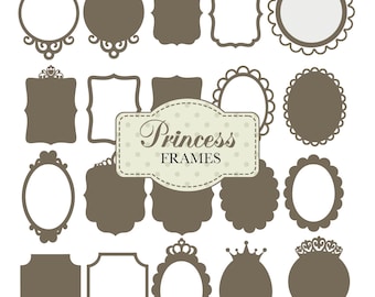 Princess Frames SVG, PDF, Princess Cake Topper Frames, Vintage Frames For Crafts, Mirror Frames, Instant Download